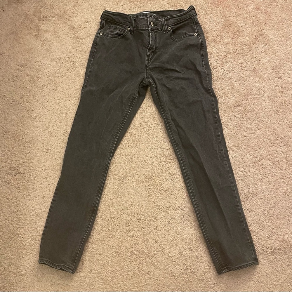 Old Navy Mid-Rise Boyfriend Black Distressed Jeans